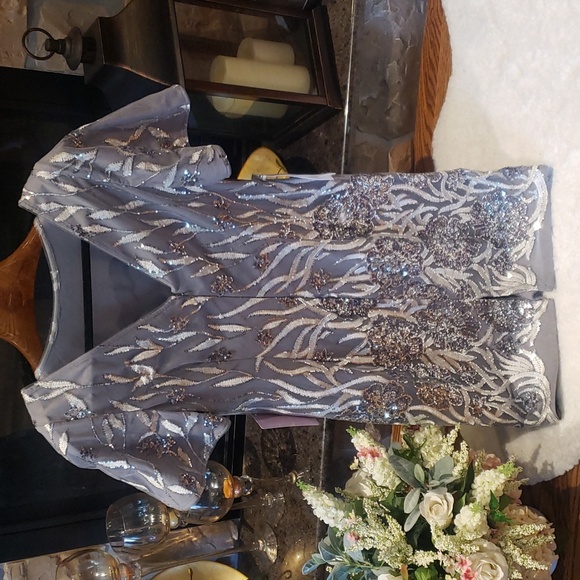 Nwt JS Collections Women's Lyra Flutter Cocktail Dress size 12 - Picture 7 of 13